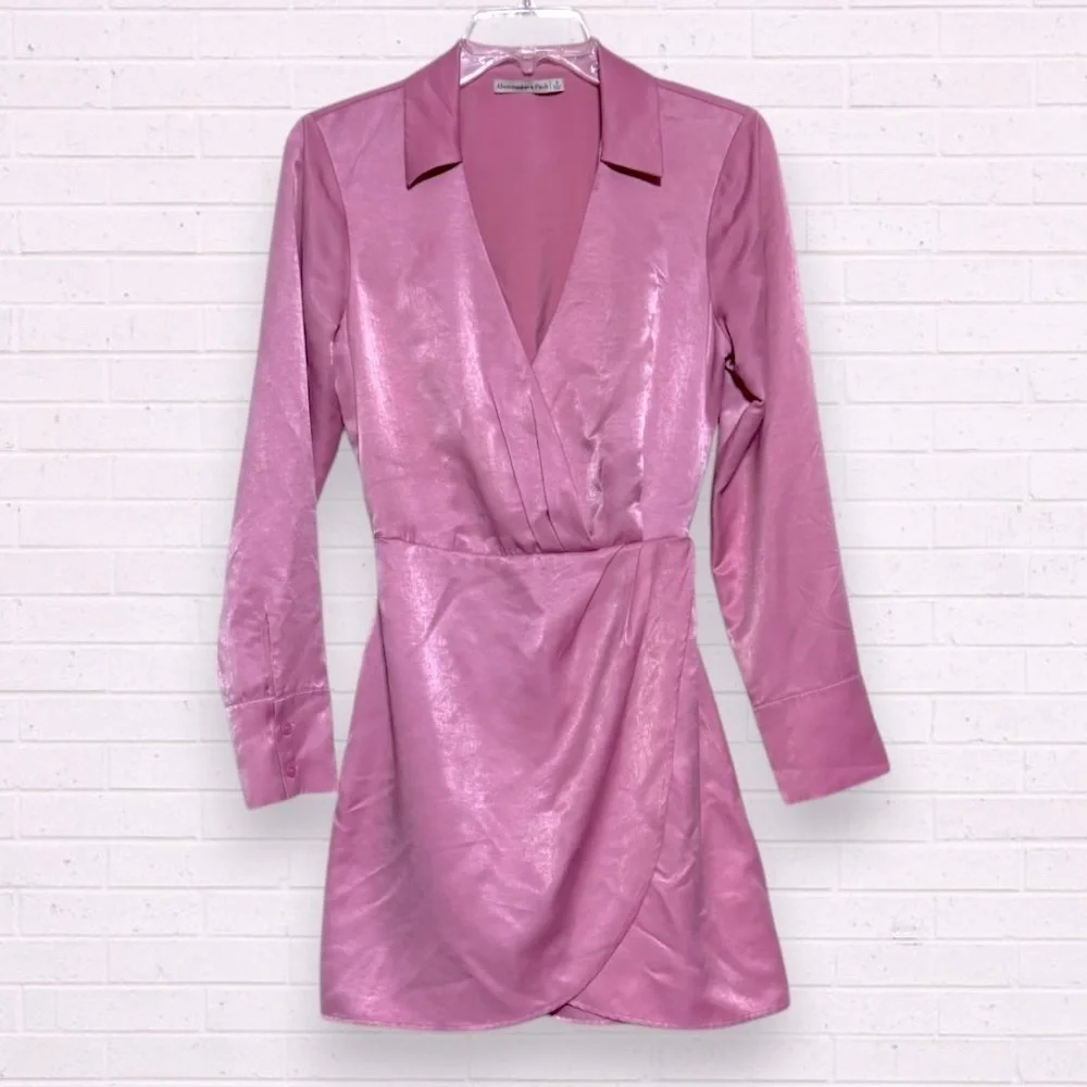 satin surplice mini dress Dark Teal Solid Satin Surplice Wrap Mini Dress PinkBlush